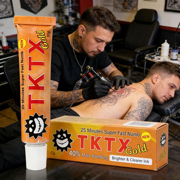 TKTX Gold 40% Numbing Cream 25Mins Super Fast Numbing Tattoo Supply，Painless tattoo cream lasting for 6-8 hours, suitable for tattoo, eyebrow tattoo, puncture-cosmetics.