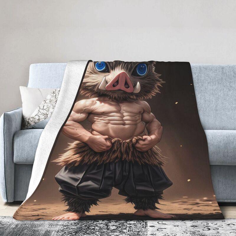 Muscle Piggy Flannel Blanket Super Soft Warm Lightweight All Season Use for Bed Sofa Office Camping Party Decoration Ideal Gift for Family Friends Lovers