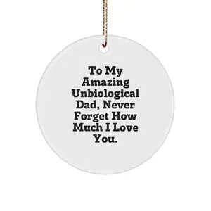 Unique Gifts for Unbiological Dad, Funny Circle Ornament, Christmas Unique Gifts from Family