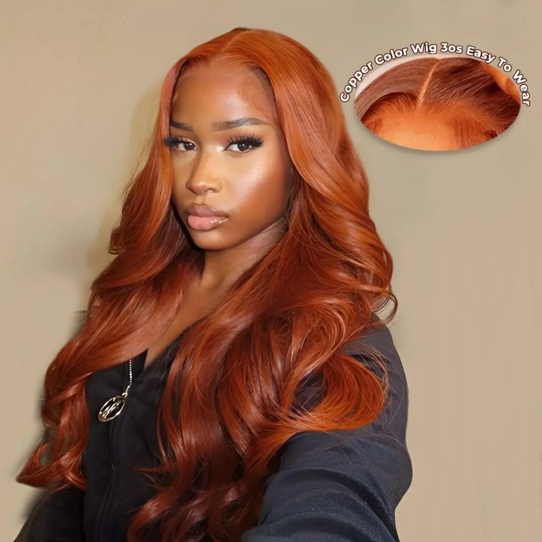 Alipearl Wigs Copper Color Glueless Wig Body Wave Pre Plucked Ready to Go 5x7 Lace Closure Wig &13x4 Lace Frontal Wig Human Hair#TikTokShopBackToSchool #SoHoChic