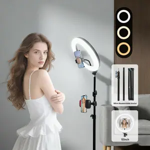 10'' Ring Light with 71'' Extendable Tripod Stand & Phone Holder - Adjustable Fill Light for Live Stream/Makeup/YouTube/TikTok - Universal Smartphone Compatibility - New Year's & Valentine's Day Vlog Essentia SuperBowl