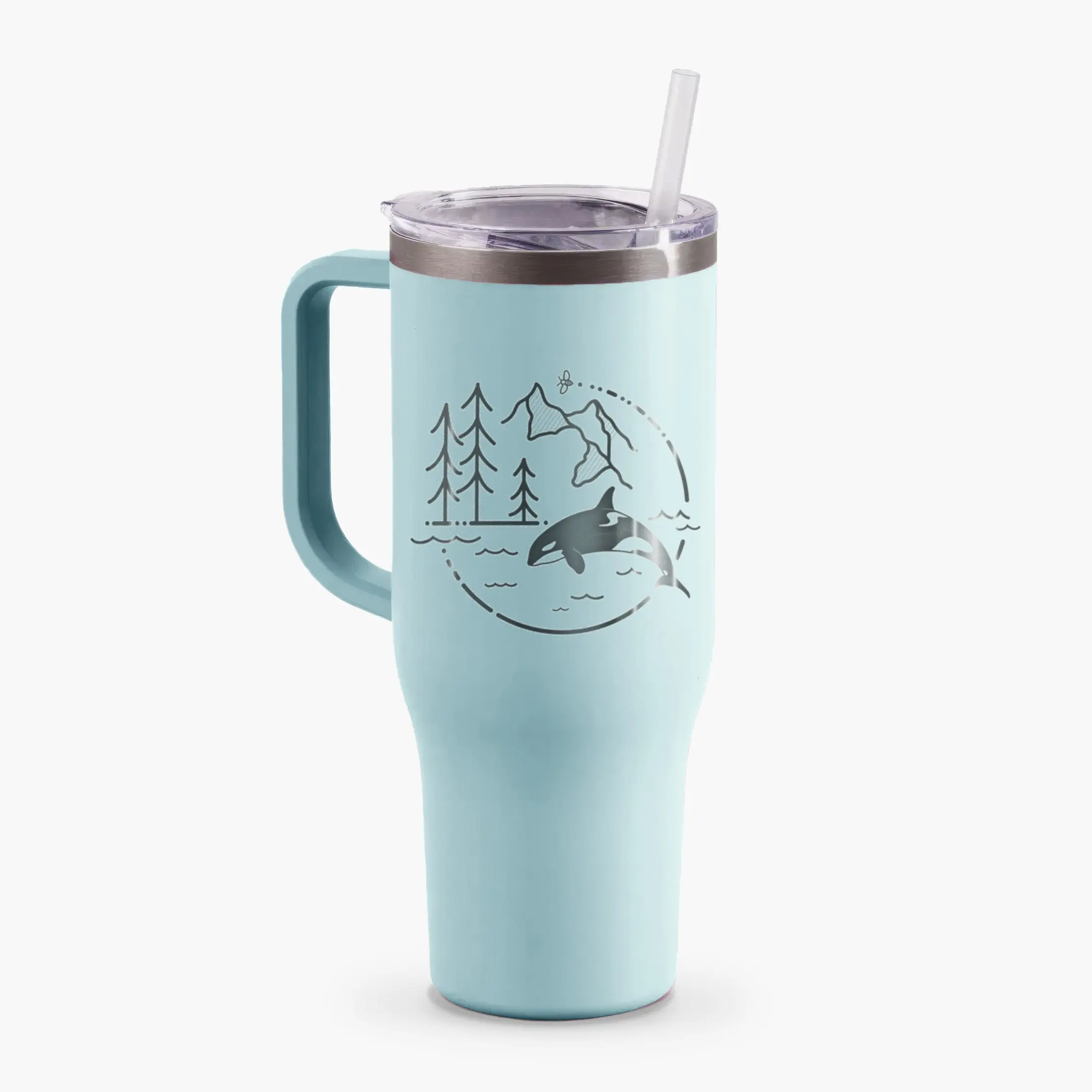 It's All Connected - Orca - 40oz Tumbler with Handle