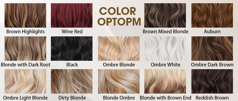 AISI HAIR Auburn Wig with Bangs Long Wavy Ginger Wig Natural Looking Heat Resistant Synthetic Curly Full Wigs for beginners Women Daily Use