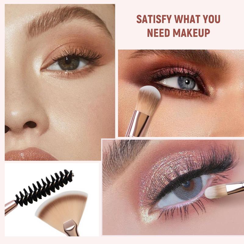 Travel Makeup Brush Set Foundation Powder Concealers Eye Shadows Makeup Set with LED light Mirror 21 Pcs Mini Makeup Brushes