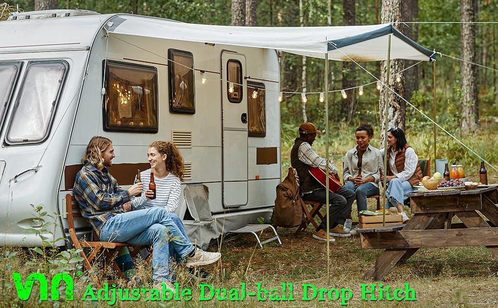 VNN Adjustable Trailer Hitch with 6-10 Inch Drop – Dual-Ball (2" & 2-5/16") Hitch for 2-Inch Receiver, 15,000 lbs GTW, Heavy-Duty Ball Mount – Silver VNN Adjustable Trailer Hitch with 6-10 Inch Drop – Dual-Ball (2" & 2-5/16") Hitch for 2-Inch Receiver, 15,000 lbs GTW, Heavy-Duty Ball Mount – Silver