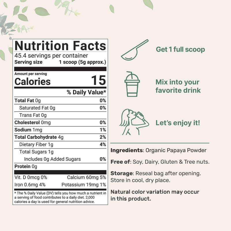 Micro Ingredients Organic Papaya Powder 8 Ounce