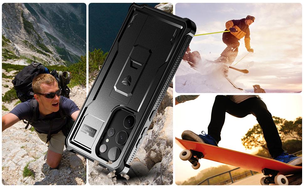 Dexnor Full Body Case for Samsung Galaxy S23 Ultra 5G/6.8 inches, [Extra Front Frame] Heavy Duty Military Protection Built-in Screen Protector and Kickstand for Samsung S23 Ultra 5G