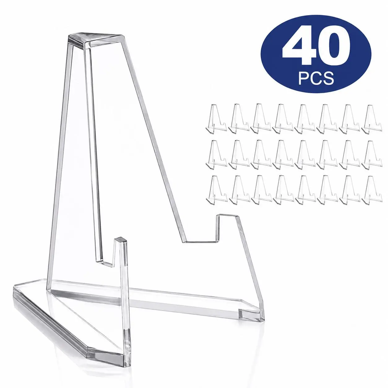 40 Pcs Acrylic Card Display Rack Set, Multi-purpose Clear Photo Frame & Card Holder, Storage Organizer for Sports Cards Coins Medals Graded Collectibles, Ideal for Party Decor & Holiday Gifts