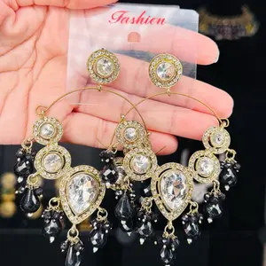 Chandbali earrings Lightweight kundan
