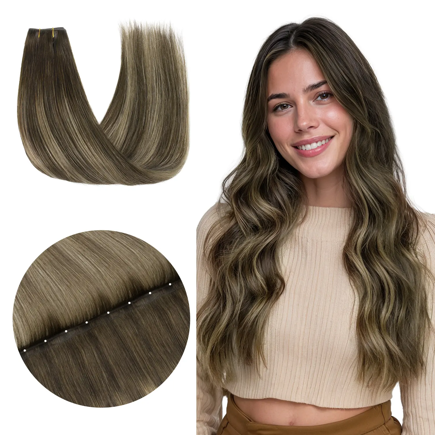 #4/26/4-Balayage Chocolate Brown to Honey Blonde