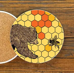Honey Bear Ceramic Coaster