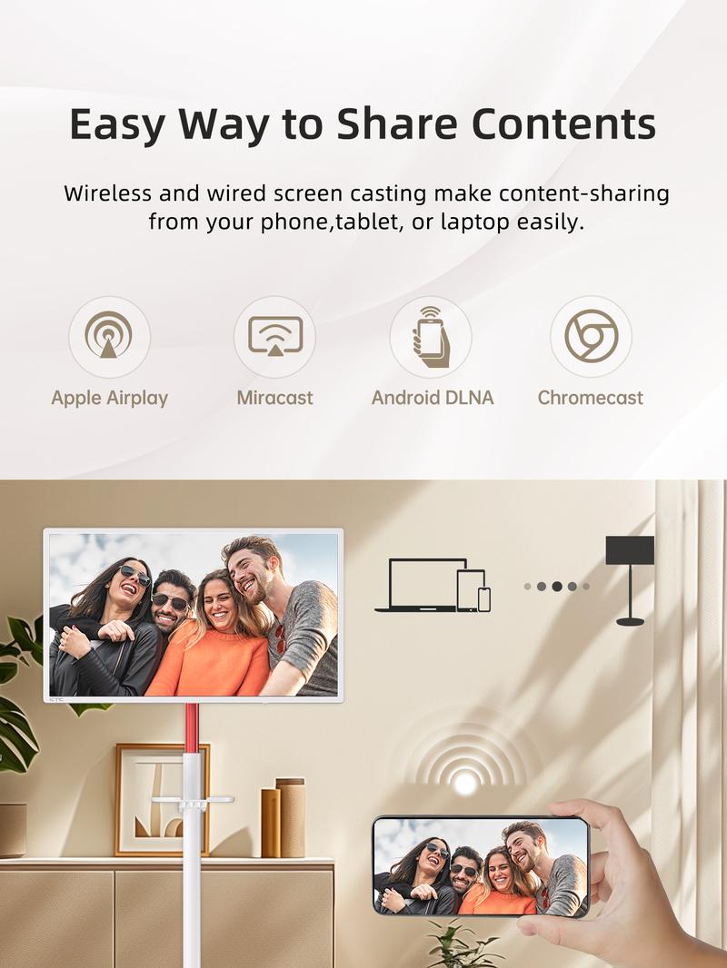 KTC MegPad 32" 4K Touch Screen 3840*2160@60Hz Portable Monitor, Google EDLA-Certified,Google TV, Android 13, 8G RAM+128G Storage Octa- core CPU, 3D 20W Speakers, Built-in 9500mAh Battery, WiFi 6 Remote Mouse Contro, A32Q7Pro