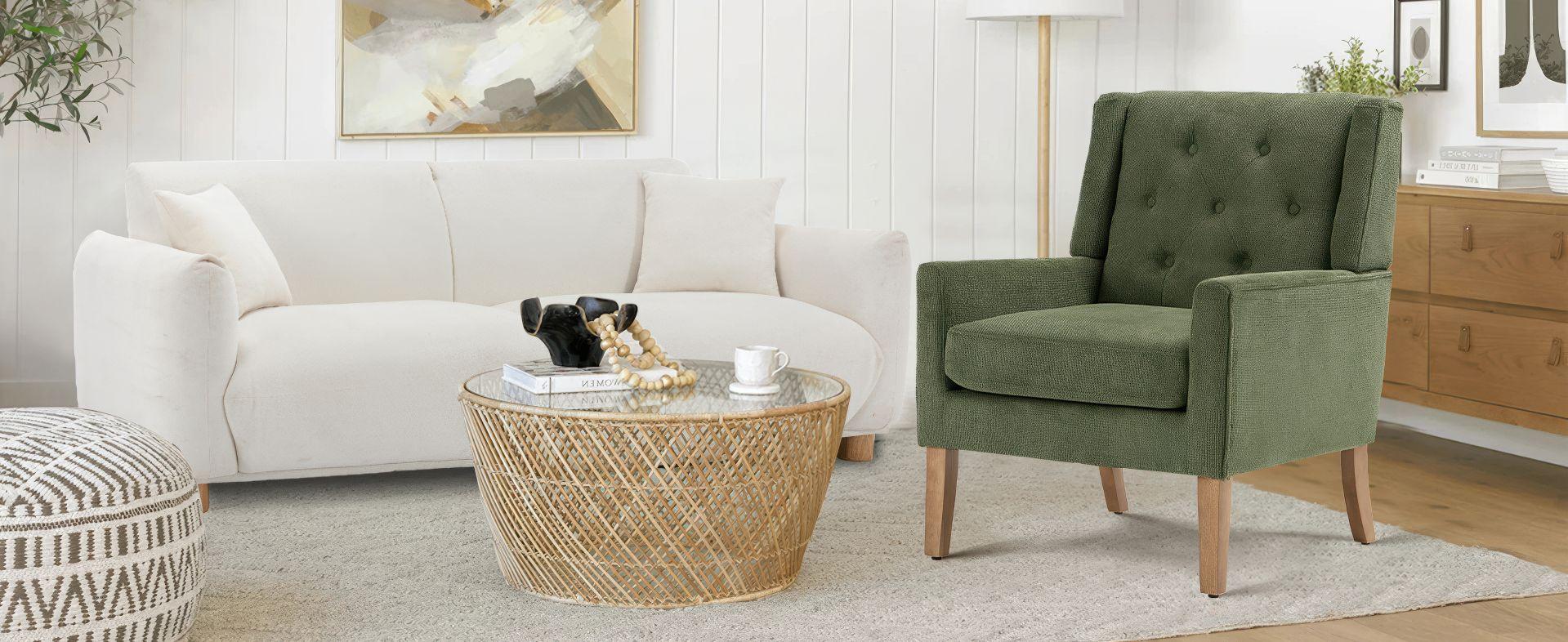 COLAMY Modern Wing-back Fabric Accent Chair