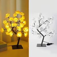 White rose tree lamp