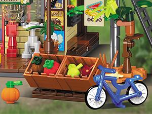 INSOON Country General Store Building Set for Adults with Lights, 1709 PCS Vintage Shop House Construction Building Block Kit, Home Decor Cabin Architecture Model for Women Men Teens Boys Girls 12+