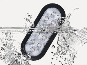 Nilight 6 Inch Oval White LED Trailer Tail Lights 2PCS 10 LED w/Flush Mount Grommets Plugs IP67 Waterproof Reverse/Back Up Trailer Lights for RV Truck Jeep