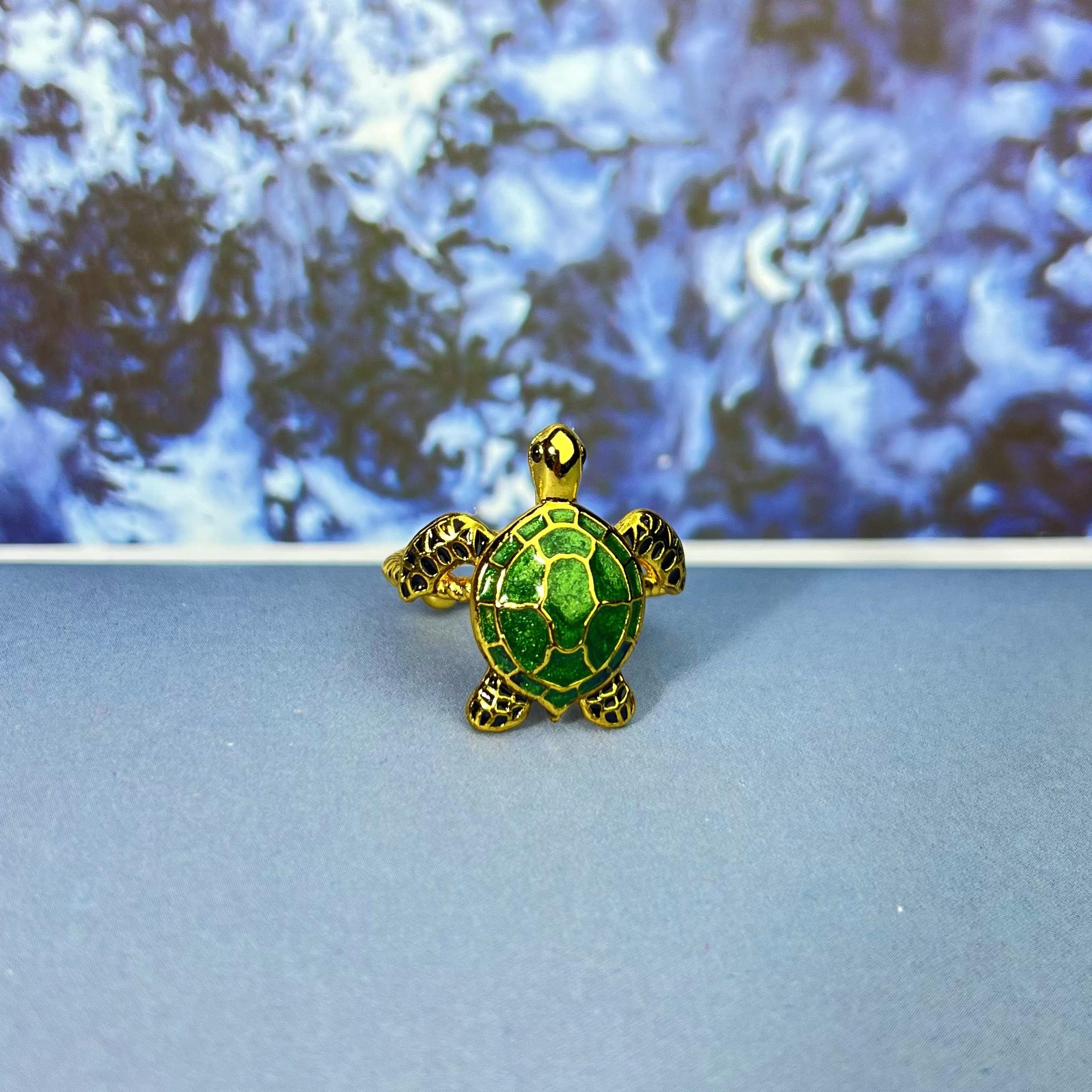 Lucky Turtle Ring-adjustable,Symbol of Ocean Wisdom, Beach Serenity, and Good Fortune for Couples or Friendship