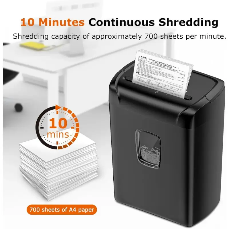 12-Sheet Cross Cut Paper Shredder, 5.5 Gal Home Office Heavy Duty Shredder for Paper, Credit Card, Mail, Staples, with Transparent Window