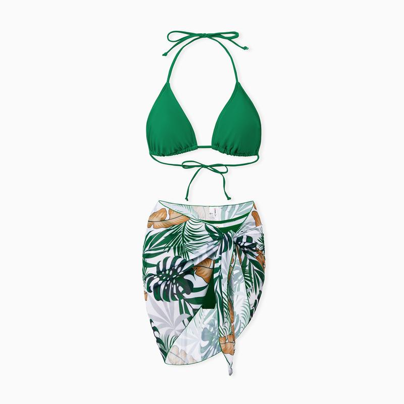 PatPat Blue Matching Couple Swimwear Bikini and Swim Trunks Set