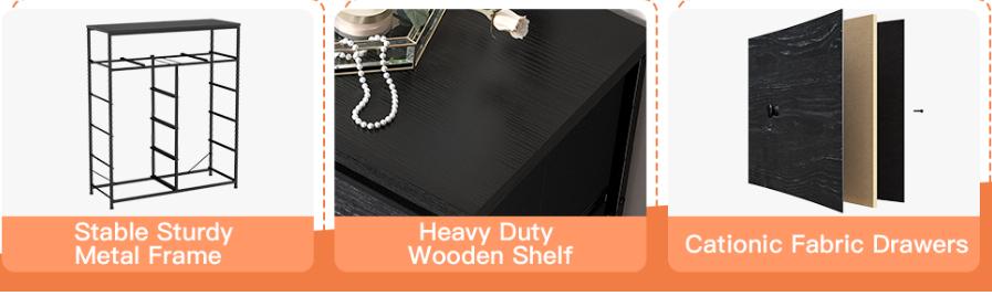 Raybee Furniture Indoor Cabinet Fabric Dresser with 12 Drawers, Wood Top & Metal Frame, Chests of Drawers for Closet, Living Room, Bedroom Raybee Furniture Indoor Cabinet Fabric Dresser with 12 Drawers, Wood Top & Metal Frame, Chests of Drawers for Closet, Living Room, Bedroom