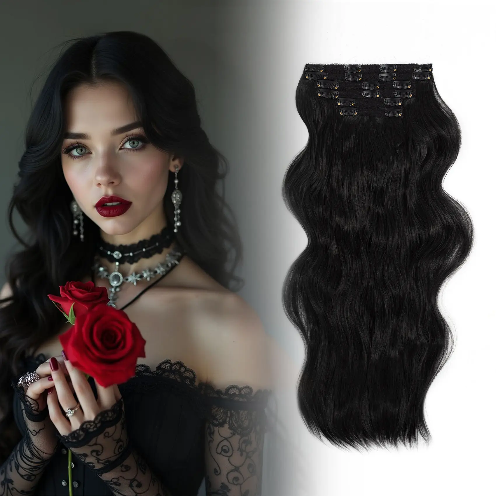 #sohochic [Qbeauty 2026 Thin Hair Special New Upgrade] 22/24 Inch 6PCS Invisible Clip-In Body Wave Hair Extensions, Thin Hair Special,  Natural Fullness, Tangle-Free, Long Lifespan, Seamless Blend for Women, summerwins