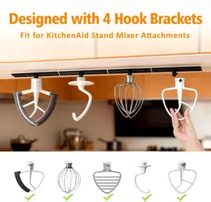4 Pcs Stand Mixer Attachment Holders Compatible with Kitchen Aid Mixer Accessories, Mixer Beater Scraper Hanging Holders Storage Organizer, Securely Holds 4 Mixer Attachments Space Saver