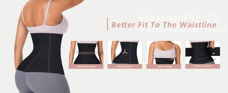 FeelinGirl Waist Trainer Wrap for Women Tummy Control Waist Cincher 3 Segmented Sauna Belt Plus Size Body Shaper Colombianas Plus Size S to 3XL Polyester Shapewear