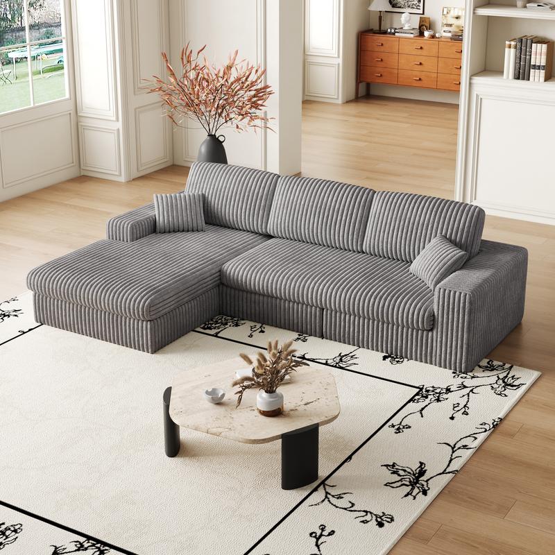 【Sub 2 packages】Niccae Convertible Modular Sofa Set, Reversible L Shaped Sectional with Chaise Lounge, 2-in-1 Corduroy Sofa and Recliner with Neck Pillows, Modern Furniture for Living Room Small Space Apartment 【Sub 2 packages】Niccae Convertible Modular Sofa Set, Reversible L Shaped Sectional with Chaise Lounge, 2-in-1 Corduroy Sofa and Recliner with Neck Pillows, Modern Furniture for Living Room Small Space Apartment