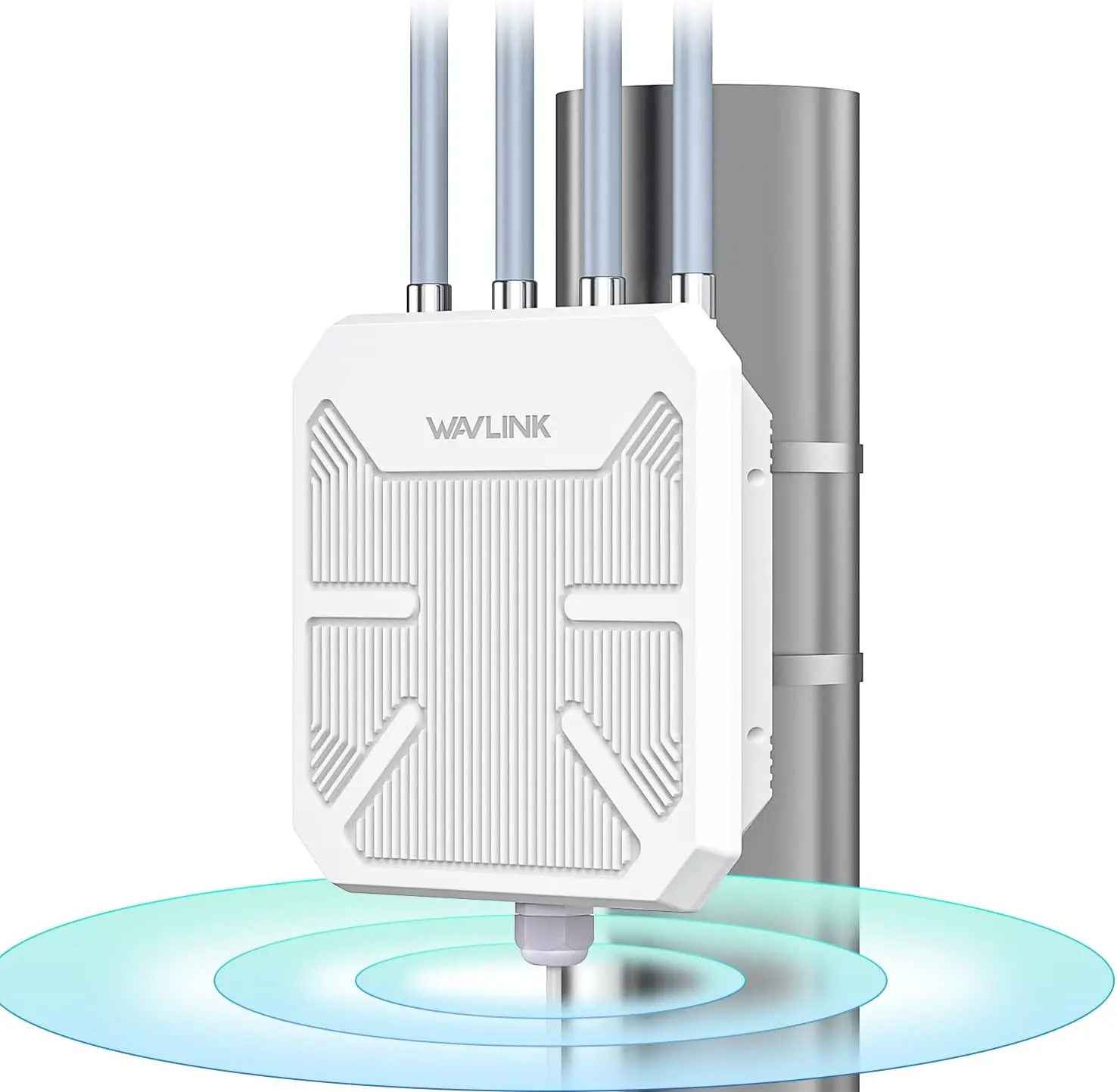 WAVLINK AX1800 Outdoor WiFi Repeater Extender, 1800Mbps Dual Band Wireless Signal Repeater, IP67 Weatherproof Range Extender with 4x8dBi Antennas & PoE Support for Farm, Courtyard,Compatible with Starlink