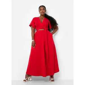Big Risk Maxi Skater Skirt W. Pockets - Red