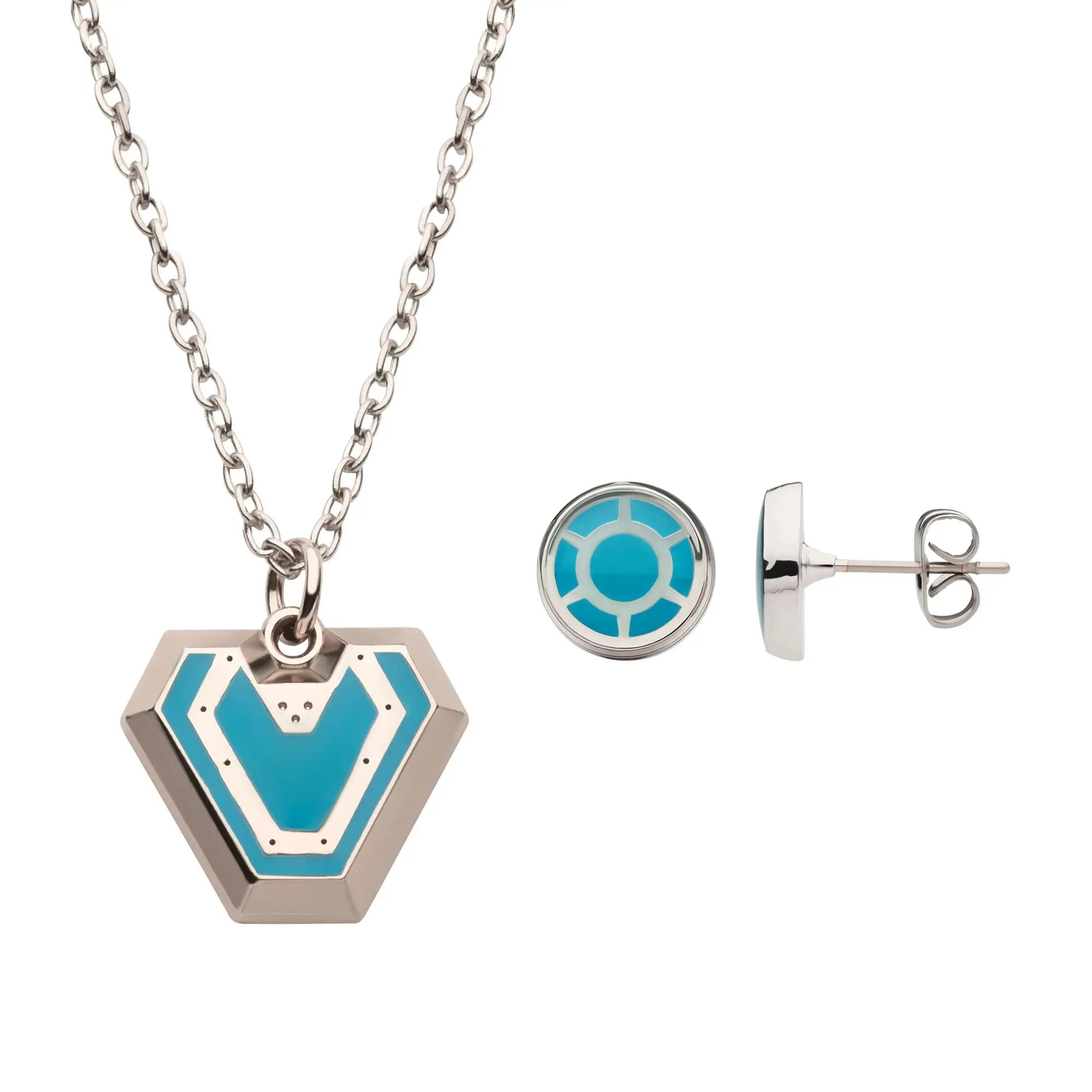 Officially Licensed Marvel Black Panther: Wakanda Forever 2-Piece Ironheart Jewelry Set - Fashion Necklace and Earrings, Ensures Authenticity and Quality, Boasts Durability and Style