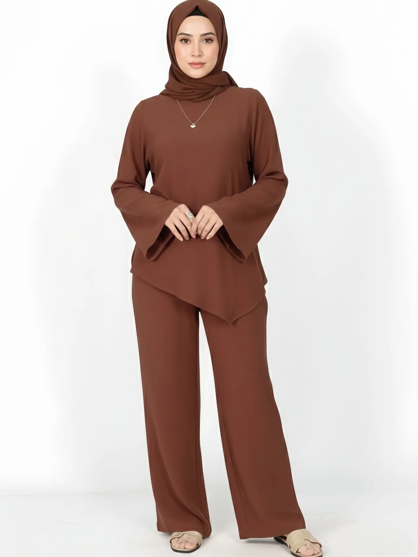 Women's Casual Two-Piece Modest Modesty Fashion with Pockets Belt Irregular Hem Design Comfortable Daily Wear Two Piece Set Women for Women, Co Ord Set, Outfits, Outfit Sets Women