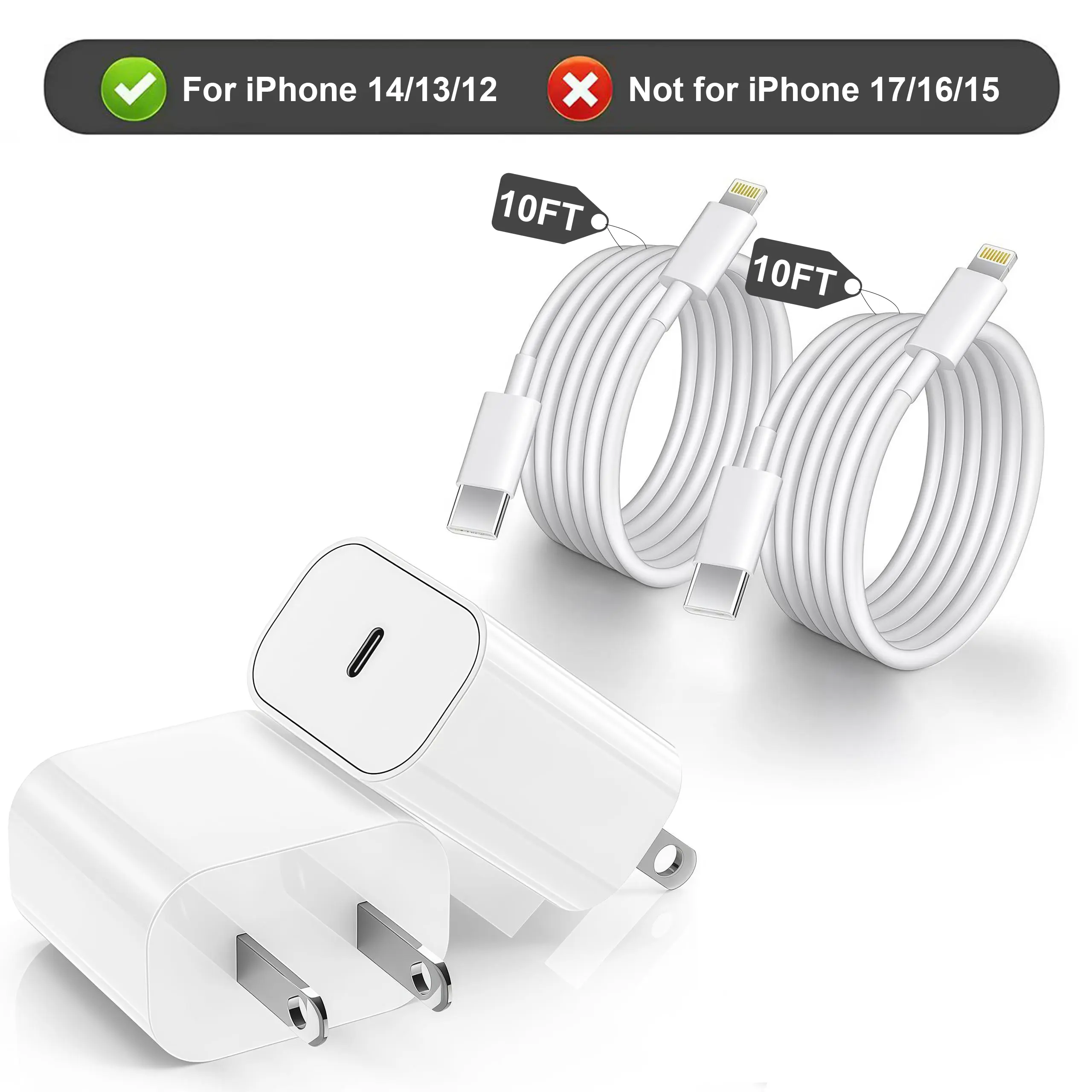 4 Pcs 10FT For iP 14/13/12