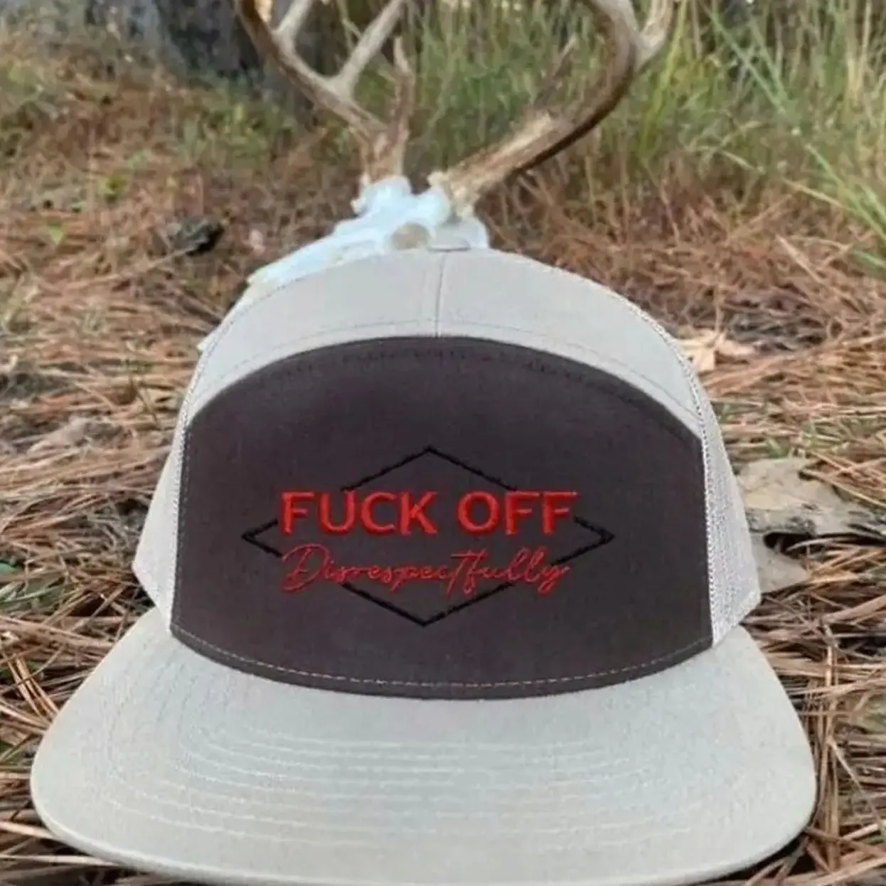 Fuck Off Disrespectfully Trucker Hat, Funny Camo Snapback Cap, Sarcastic Sayings Mesh Hat, Rude Humor Gift for Friends and Adjustable Fit for Hunting and Partying Vintage Gift For Him