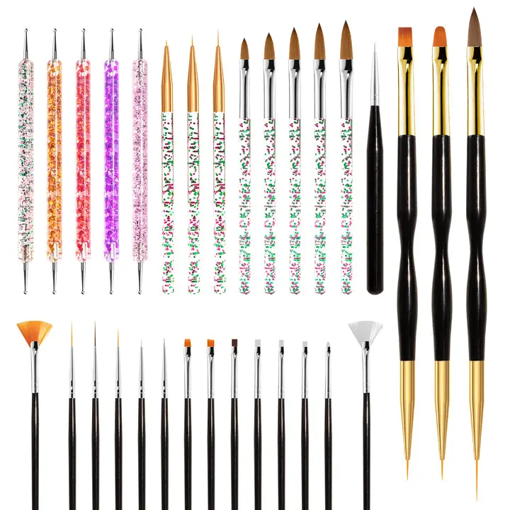 MelodySusie 31Pcs Nail Art Brushes Nail Art Tool Set For Nail Design for Home and Salon Use