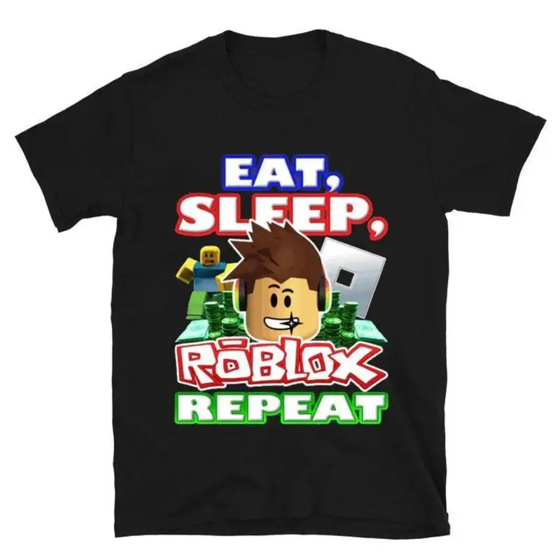 Eat Sleep Roblox Repeat Official Shirt Featuring Nostalgic and Iconic Gaming Artwork