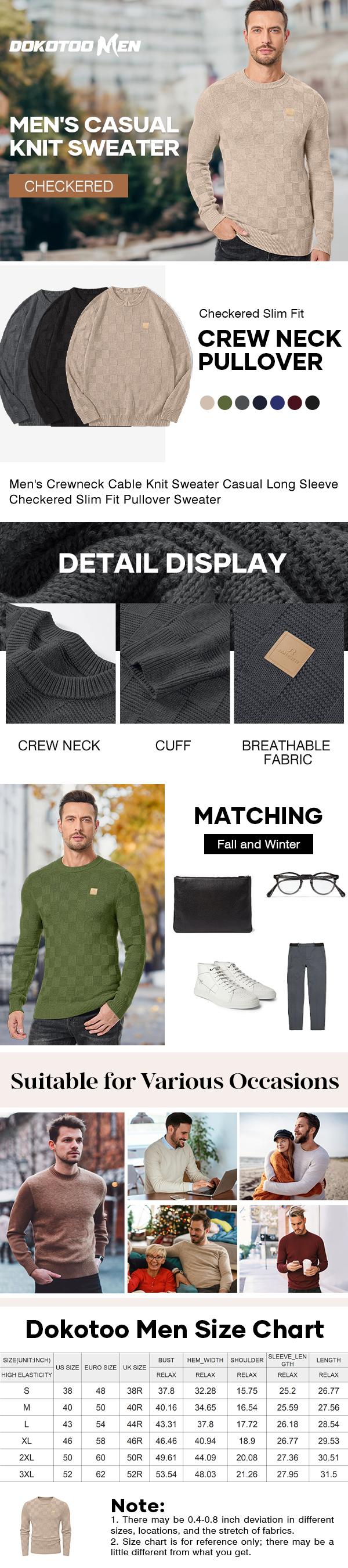 Men's Long Sleeve Shirt Casual Crewneck Lightweight Sweater Honeycomb Waffle Solid Knitted T Shirts with Pocket