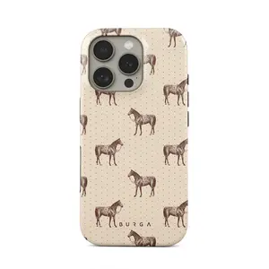 Vintage Horse Print Equestrian Phone Case - Beige, Durable, Shock-Absorbing, Glossy 2-in-1 Mobile Phone Accessory with Protection, Compatible with iPhone 17,16,15,14,13,12,11,X,Samsung & More, Great Holiday Gift, Accessories