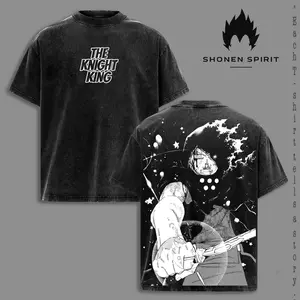 Arthur Boyle “The Knight King” Fire Force Shirt | Anime Knight Hero Graphic Tee, Excalibur Plasma Sword Design, Vintage Washed Unisex Streetwear For Fire Force Fans & Anime Warrior Aesthetic