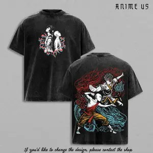 Aang vs Zuko Avatar The Last Airbender Shirt Anime Vintage Washed Oversized Tee Fire Nation Airbender Streetwear