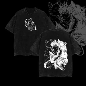 Fushiguro Megumi Tee Washed – Jujutsu Kaisen: Execution The Culling Game Vintage Oversized Heavy Cotton Anime Manga T-Shirt, Double Printed Front & Back Retro Unisex Streetwear Graphic Top, JJK Sorcerer Edition