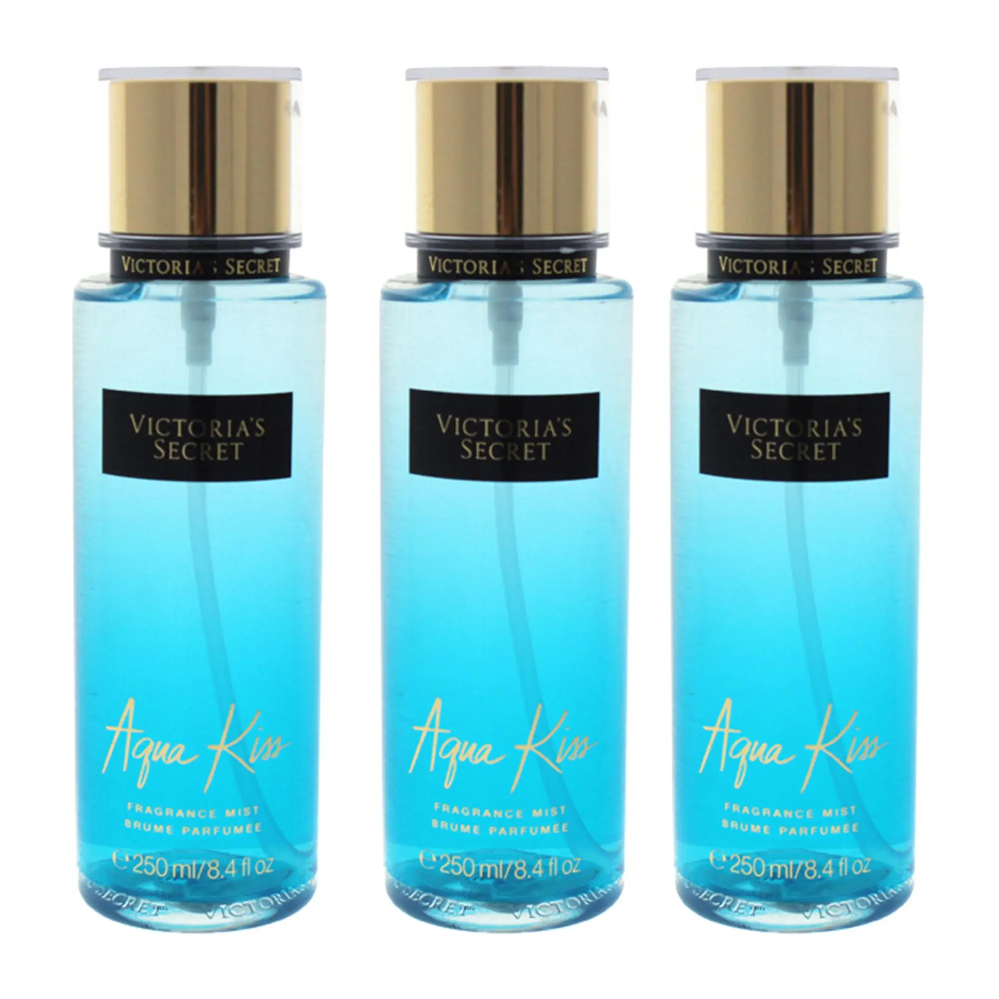 Women's Victoria's Secret Aqua Kiss Fragrance Mist - 8.4 fl oz, Pack of 3, Subtle Scent for Daily Spray, Boosts Freshness, Spray Daily