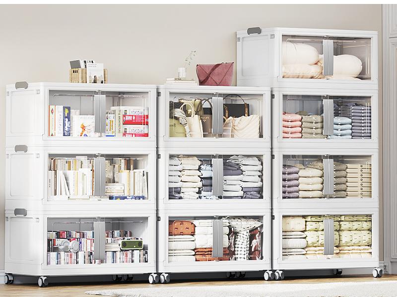 BROVIEW 160Qt/480Qt/640Qt/800Qt Extra Large Stackable Storage Bins with Lid, Each 40gal Heavy-Duty Plastic Storage Box with Wheels, Collapsible Wheeled Closet Organizer High-Quality Plastic Cabinet Containers for Home Organization V70