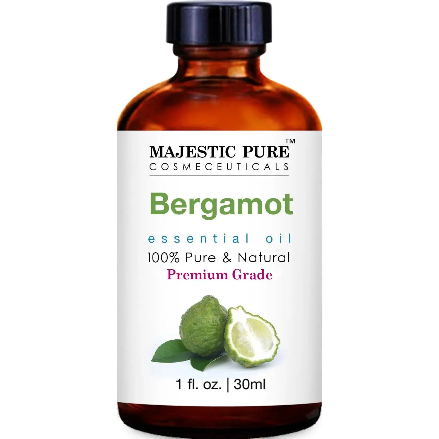 Bergamot Essential Oil, 100% Pure Natural Floral, 1 fl oz - Health Therapeutic Self Care Product for Stress Relief Aromatherapy
