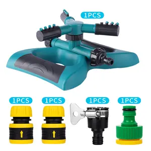 Garden Sprinkler - 360 Degree Rotary Lawn Sprinkler with Base, Adjustable Spray, Garden and Large Size Hose Connector