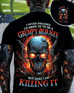 Chaosmoda Generation X I Never Dreamed I’D Grow Up To Be A Grumpy Old Man Custom Year Skull T-shirt