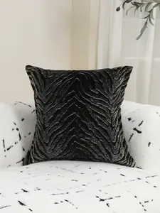 1-piece black leopard print embroidered jacquard throw pillowcase (pillow insert not included)