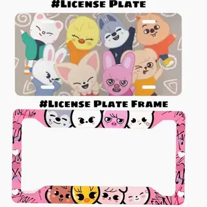 SKZ License Plate & Frame Set for Car Truck Decor Made in USA Easy Install USA Car Accessories