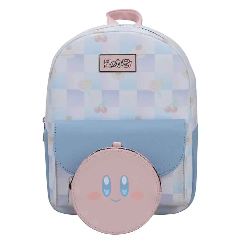 Kirby Checkerboard Zipper Mini Backpack with Coin Purse, Zipper Backpack