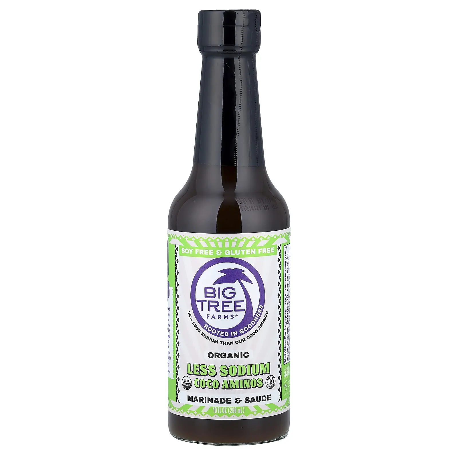 Big Tree Farms Organic, Less Sodium Coco Aminos, Marinade & Sauce, 10 fl oz (296 ml)